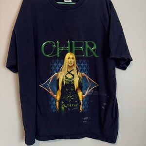 Y2K Graphic T-Shirt with Cher Design / stained ! 
Size ADULT XL